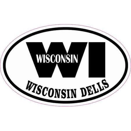 4in x 2.5in Oval WI Wisconsin Dells Sticker