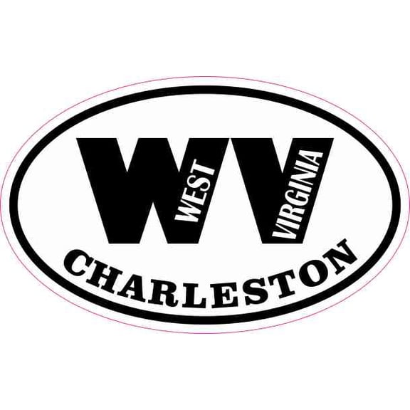 4in x 2.5in Oval WV Charleston West Virginia Sticker
