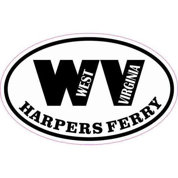 4in x 2.5in Oval WV Harpers Ferry West Virginia Sticker