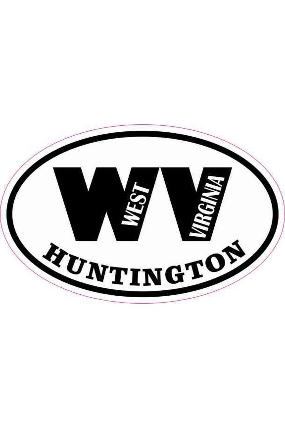 4in x 2.5in Oval WV Huntington West Virginia Sticker