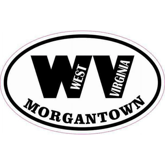 4in x 2.5in Oval WV Morgantown West Virginia Sticker
