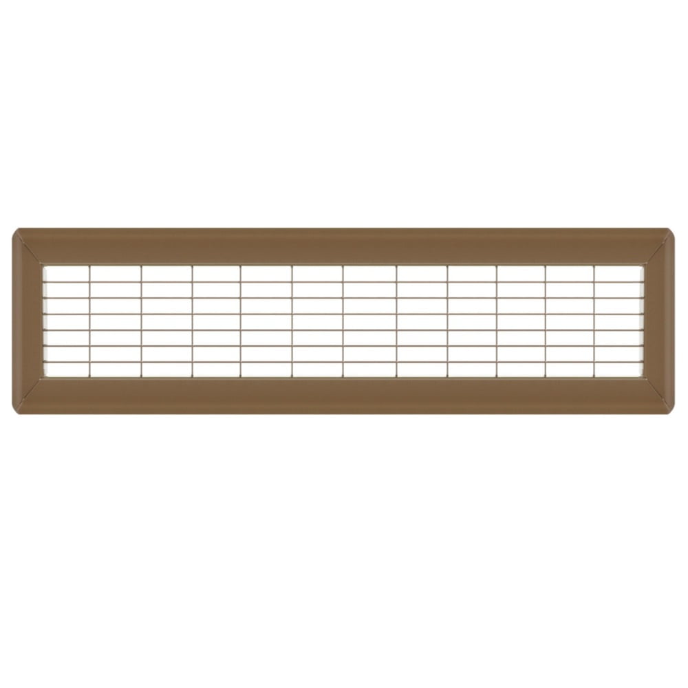4in x 24in Imperial Brown Heavy Gauge Steel Floor Grille - Heating and Cooling Air Vent