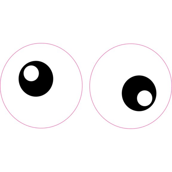 4in x 2in Black Goofy Eyes Funny Sticker Vinyl Sticker Cup Vehicle Decal