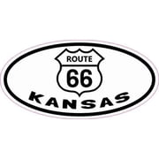 4in x 2in Oval Route 66 Kansas Sticker