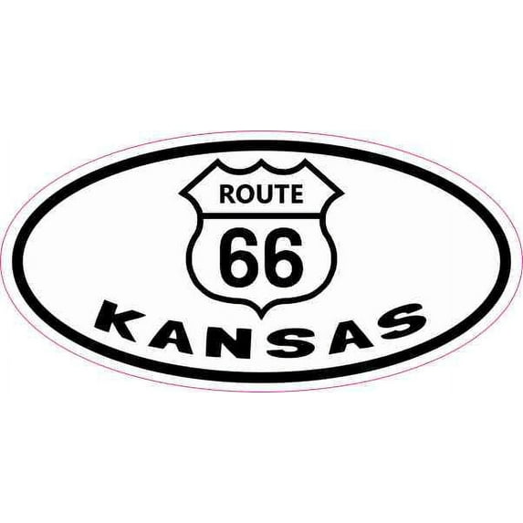 4in x 2in Oval Route 66 Kansas Sticker