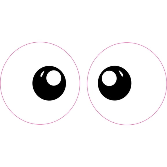 4in x 2in inward Black Goofy Eyes Funny Sticker Vinyl Sticker Cup Decal