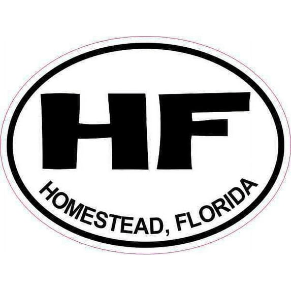 4in x 3in Oval HF Homestead Florida Sticker