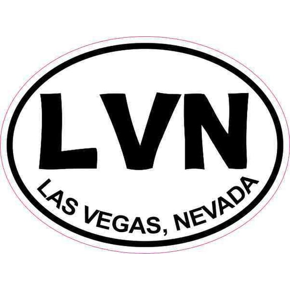 4in x 3in Oval LVN Las Vegas Nevada Sticker