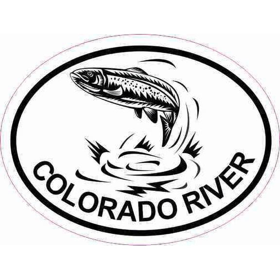 4in x 3in Oval Trout Colorado River Sticker Car Luggage Fishing Stickers