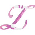 thumbnail image 1 of 4in x 3in Pink Camo Cursive Z Monogram Sticker Fancy Vinyl Car Cup Stickers, 1 of 1