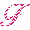 thumbnail image 1 of 4in x 3in Pink Chevron Cursive F Monogram Sticker Vinyl Truck Car Stickers, 1 of 1