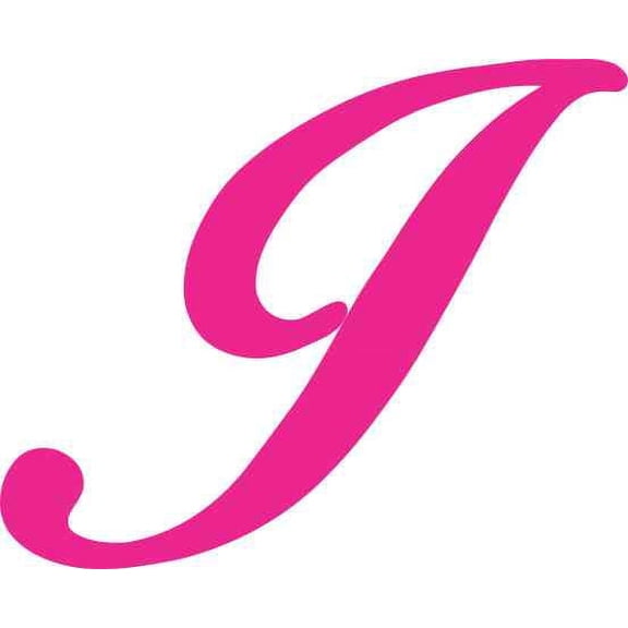4in x 3in Pink Cursive I Monogram Sticker Fancy Vinyl Vehicle Cup Stickers