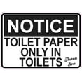 thumbnail image 1 of 4in x 3in Toilet Paper Only Sticker Vinyl Restroom Wall Sign Door Stickers, 1 of 1