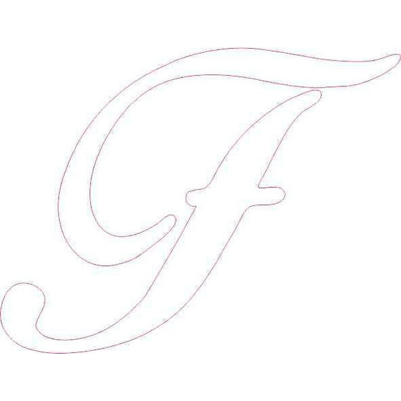 4in x 3in White Cursive F Monogram Sticker
