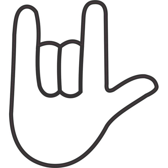 4in x 4.5in Black and White I Love You Hand Language ASL ILY Sticker Vinyl Window Decal