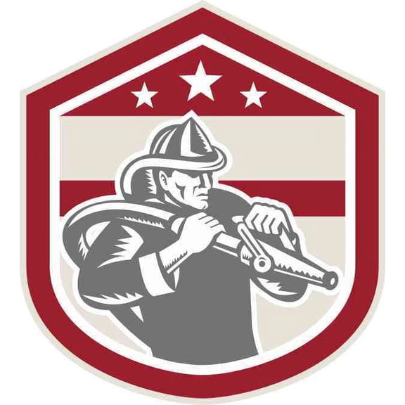 4in x 4.5in Firefighter Shield Sticker Vinyl Vehicle Cup Decal Stickers
