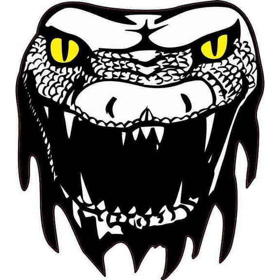 4in x 4.5in Yellow Eyes Snake Head Sticker Vinyl Animal Decal Car Stickers