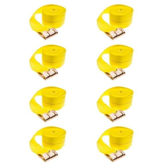 4in x 40' Heavy-Duty Winch Strap with Flat Hook - 8 Pack