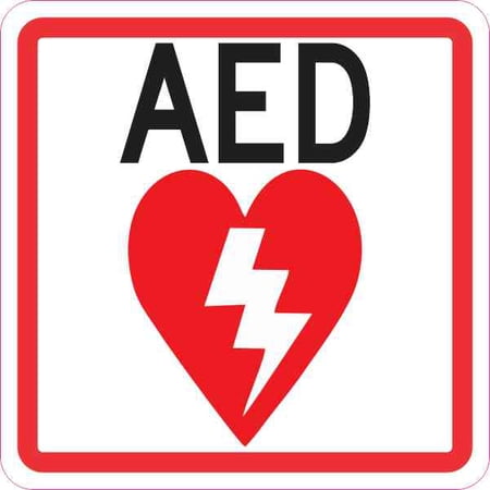 4in x 4in AED Sticker Vinyl Medical Decal Sign Business Safety S