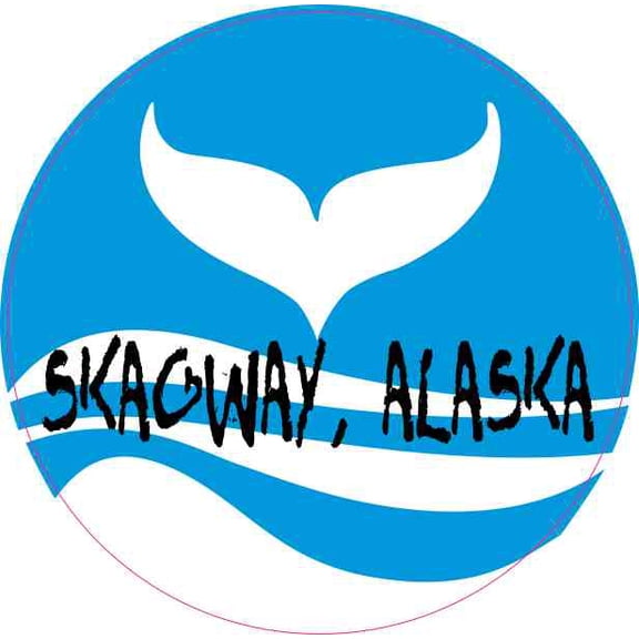 4in x 4in Circle Skagway, Alaska Whale Sticker Vinyl Animal Vehi
