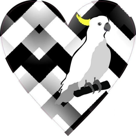 4in x 4in Cockatoo Heart Decal Car Door Vinyl Decal Truck Bumper Sticker