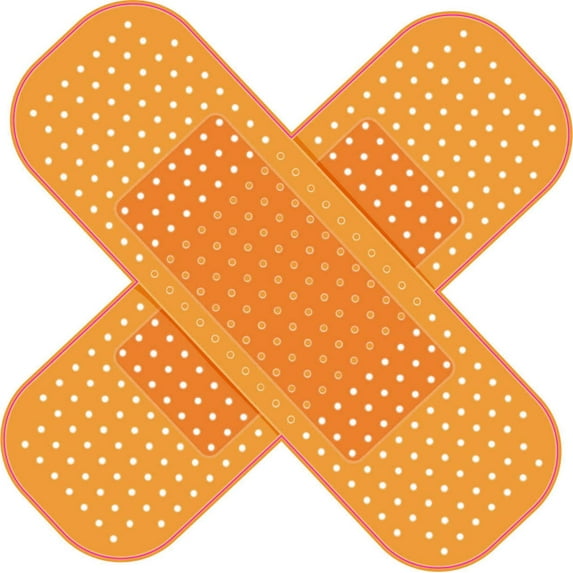 4in x 4in Crossed Bandages Vinyl Sticker