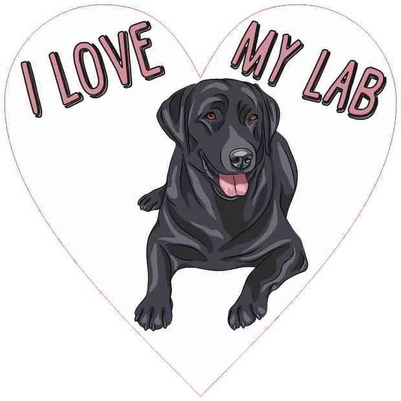 4in x 4in Heart I Love My Lab Sticker