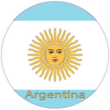 4in x 4in Labeled Circle Argentina Flag Sticker Vinyl Vehicle Flags Decal