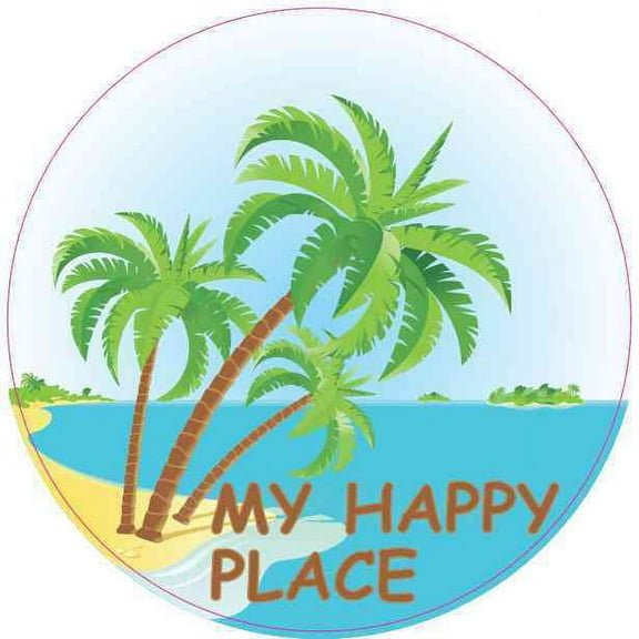 4in x 4in My Happy Place Beach Sticker