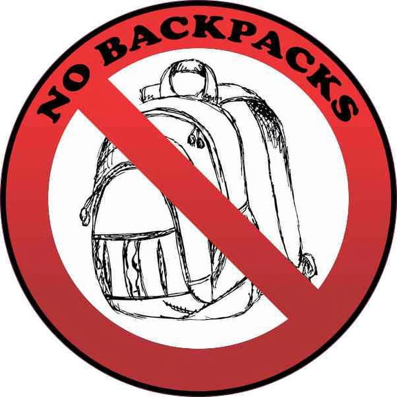 4in x 4in No Backpacks Sticker