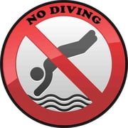 4in x 4in No Diving Permanent Vinyl Sticker