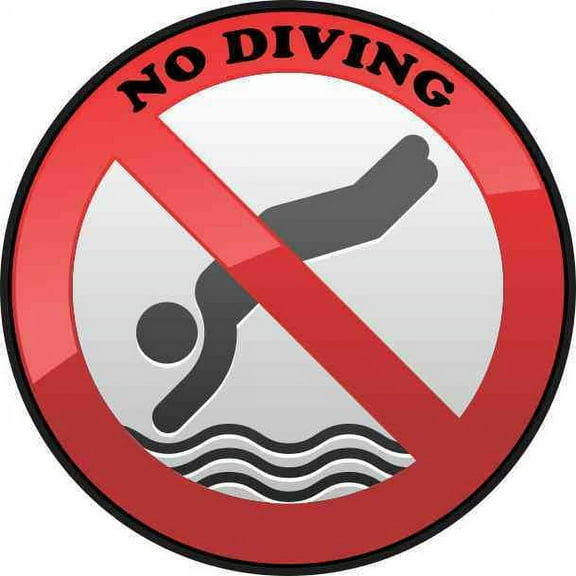 4in x 4in No Diving Permanent Vinyl Sticker