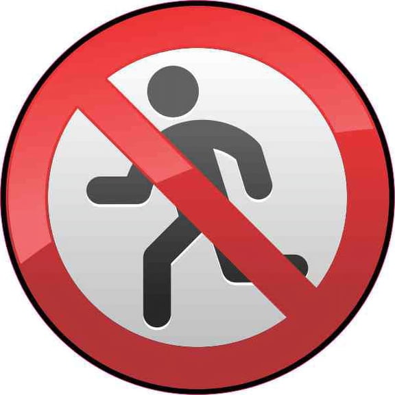 4in x 4in No Running Sticker Vinyl Safety Sign Caution Decal Wall Stickers