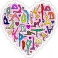 thumbnail image 1 of 4in x 4in Pink Yoga Heart Sticker Vinyl Cup Decal Vehicle Bumper Stickers, 1 of 1