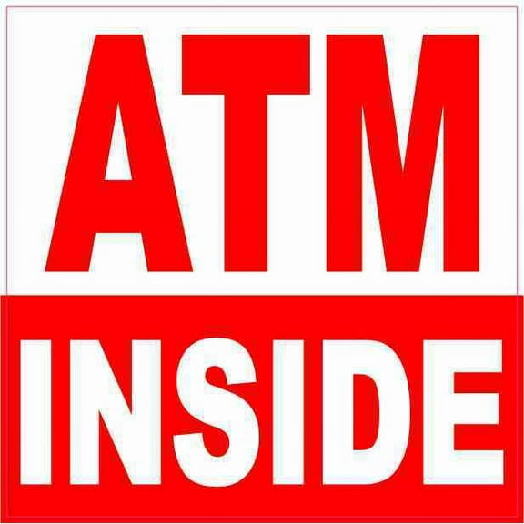 4in x 4in Red and White ATM Inside Magnet Magnetic Business Sign Magnets