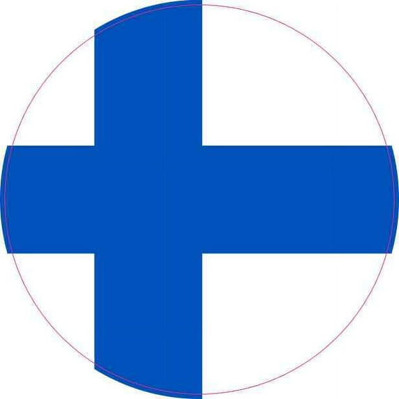 4in x 4in Round Finland Flag Sticker Vinyl Vehicle Decal Travel Stickers