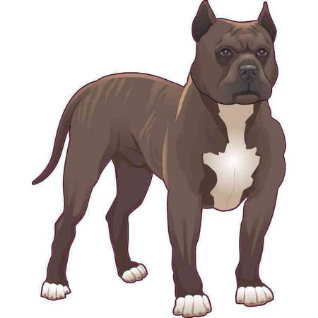 4in x 5in Brown Blonde Pitbull Sticker
