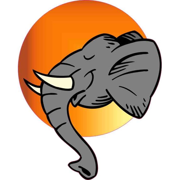 4in x 5in Circle Elephant Sticker Vinyl Animal Decal Vehicle Sti