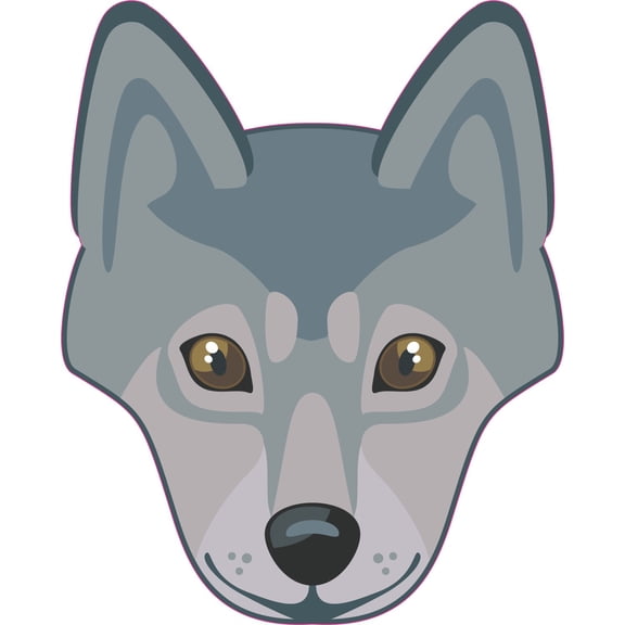 4in x 5in Gray Wolf Sticker Vinyl Wildlife Vehicle Decal Bumper Stickers