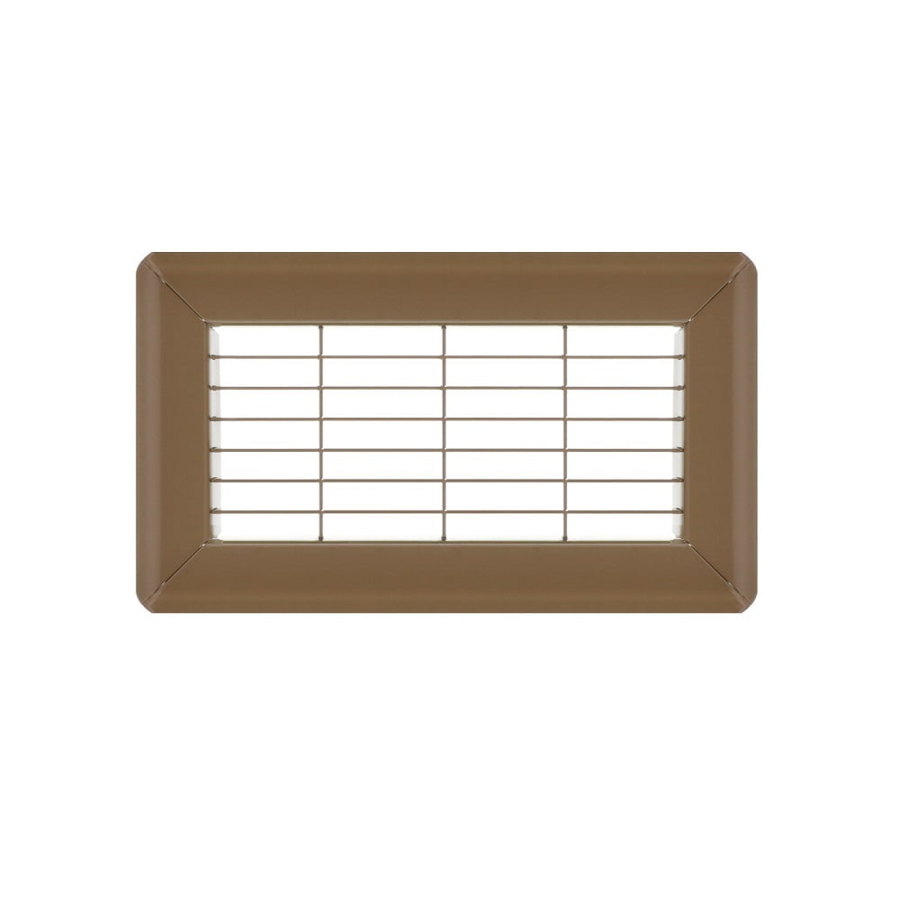 4in x 8in Imperial Brown Heavy Gauge Steel Floor Grille - Heating and Cooling Air Vent