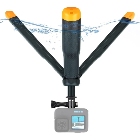 4in1 Floating Selfie Stick Hand Grip Tripod for GoPro Hero 13 12 11 10 9 8 7 6 5 4 Session Max, , SJCAM Action Camera, Waterproof Extension Monopod Pole Floating Handle Tripod Stand