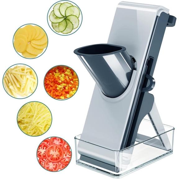 4in1 Mandoline Slicer for kitchen, Potatoes Slicer, Safe Mandoline Slicer, Vegetable Strip Julienne Cutter, Fast Meal Prep