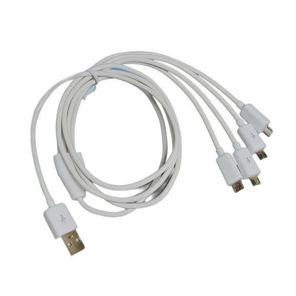 4in1 USB Male to USB Male Charging Cable USB Splitter Cord Total 1meter Long 75CM Main Line 25Cm branch line