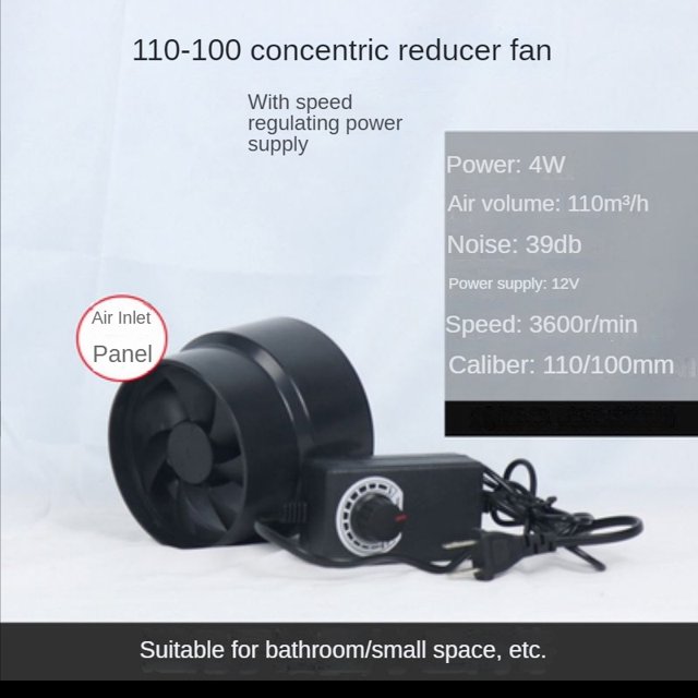 4inch Adjustable Exhaust Fan Home Silent Pipe Duct Fan Bathroom