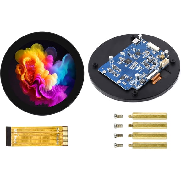4inch DSI Round Touch Display, 720 720, IPS Screen LCD, for 4B/3B+/3A+, Compute Module 4/3+/3