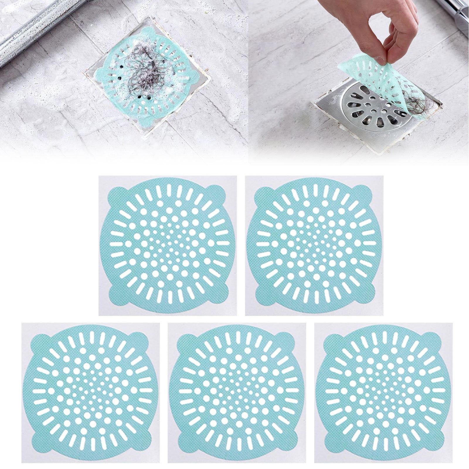 4inch Disposable Shower Drain Hair Catcher Mesh Stickers Floor Drain ...