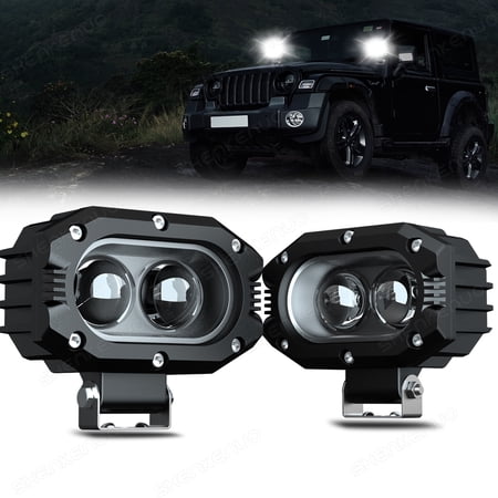 4inch LED Work Light 6000K White Cube Pods Spot Flood Driving Fog Lamp Offroad
