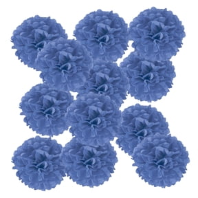 4inch Tissue Paper Pom Poms, 12PCS Pom Poms Paper Flowers Ball Tissue Paper Flowers for Wedding Bridal Shower Birthday Bachelorette Party Backdrop Decoration, Navy Blue