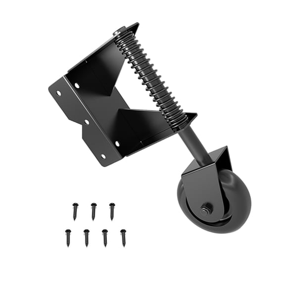 4inch Universals Gate Casters Adjustable Spring Gate Support Wheel Spring Loaded Gate Casters Hardware Easy to Install