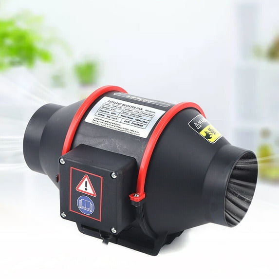 4inch Ventilation Blower Fan - Round Exhaust Inline Duct Fan Silent Vent Air Blower Fan Kitchen Hot Pot Shop 110v 2600r/Min Waterproof